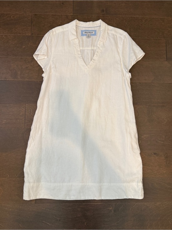 Tommy Bahama Dresses & Skirts - Tommy Bahama Two Palms White Linen V-Neck Lined Dress Pockets Large Excellent